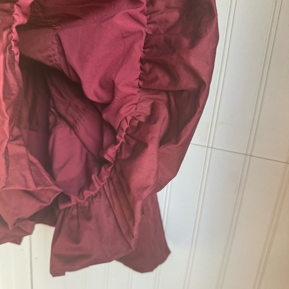 Jason Wu Size 10 Burgundy Wine Balloon Sleeve Tiered Mini Dress - Picture 11 of 13